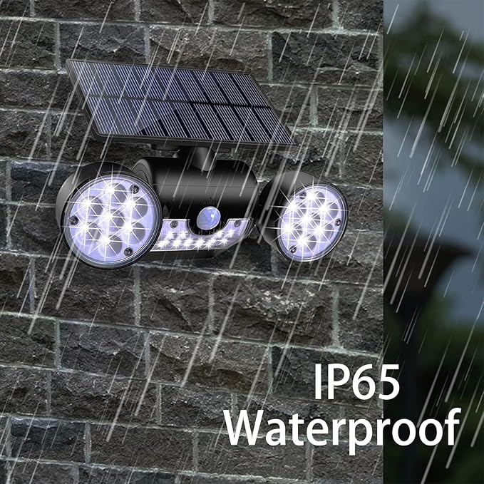 2 Pack Solar Outdoor Lights 30 LED Motion Sensor Solar Spot Lights Outdoor IP65 Waterproof Dusk to Dawn LED Motion Sensor Outdoor Lights for Yard Landscape Garage Pathway Wall
