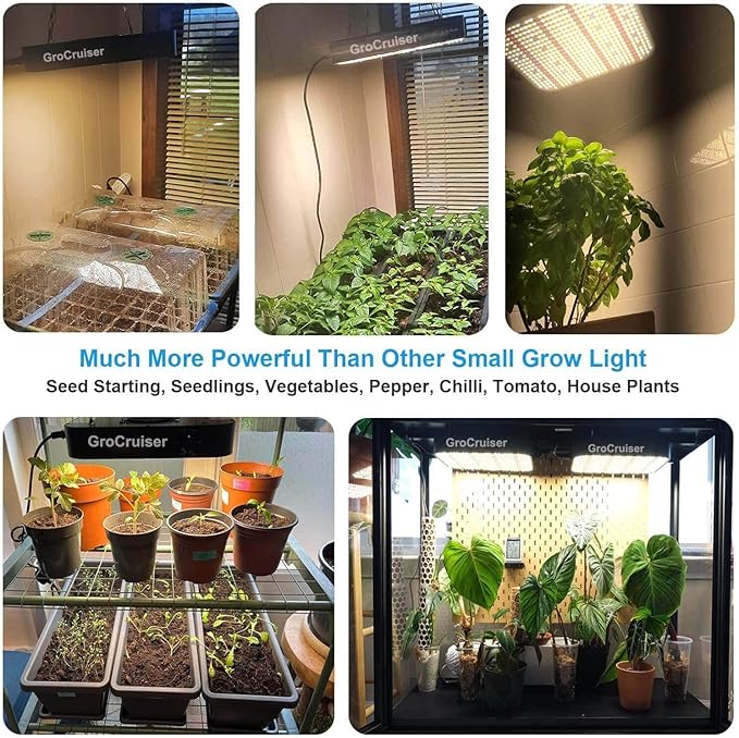 1000W LED Grow Light Dimmable UV-IR Included Full Spectrum Plant Light for Indoor Growing 2x2 ft Plant Growing Lamps with Daisy Chain Function Quiet Built-in Fan