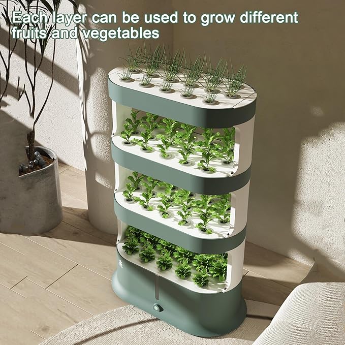 Hydroponics Growing System Indoor Vertical Tower System KitHydroponic Germination Kit for Gardening Lover(Green)