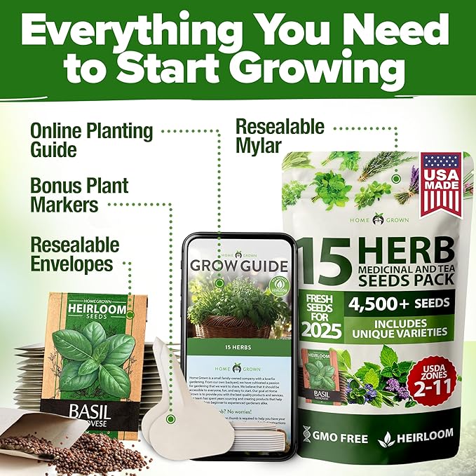 55 Vegetable Seeds &amp 15 Culinary Herb Seeds Pack – 32500+ USA Non-GMO Heirloom Seeds for Planting – Survival Garden Kit for Preppers – Gifts for Gardeners Men Women