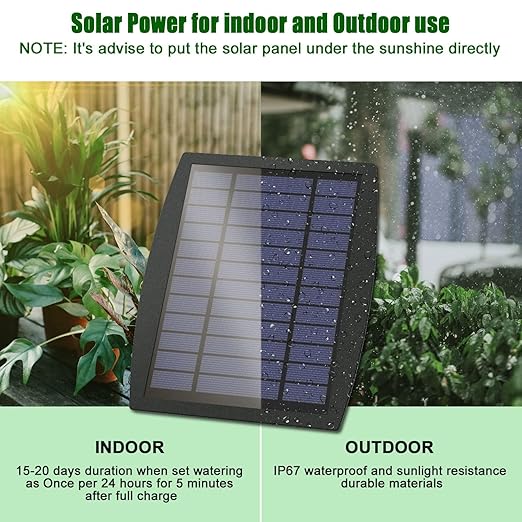 Solar Automatic Drip Irrigation Kit System Solar Powered Auto Easy DIY Watering Device Supported Pots Plants 12 Timing Modes with Anti-Siphoning Device (Supported 20-30 Pots 12Timing Modes)