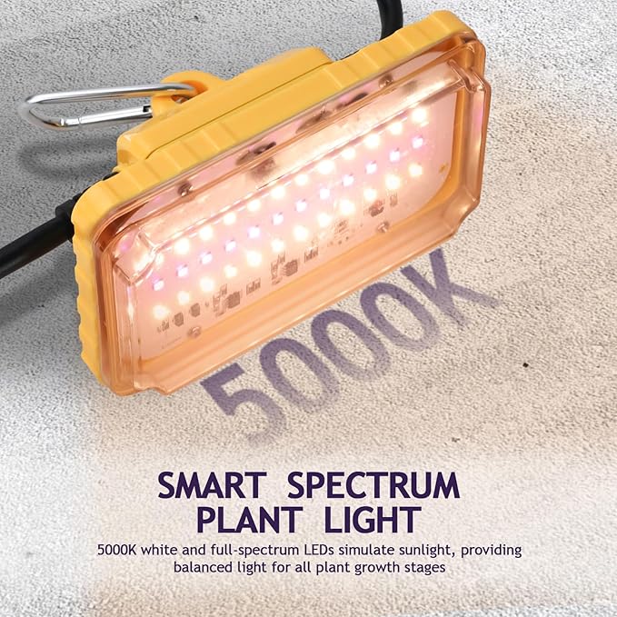 EP Plant Growth String Lights - 8000 LM Full Spectrum LED Grow Lights for Indoor Plants 22 Ft 6-Light with 5000K White &amp Full Spectrum LEDs Ideal for Greenhouse Hydroponics Vertical Farming (1
