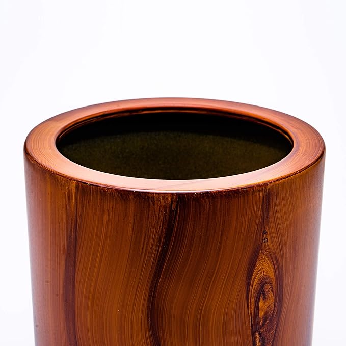 7.8 in. Dark Wood Plastic Self Watering Planter Pot