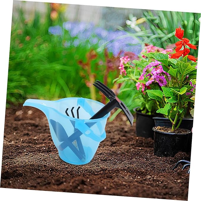 TOYANDONA Gardening Tool Set Compact Plastic Shovel Fork Rake Bucket for Beach Digging Outdoor Fun Educational Gardening Activities Portable Multipurpose Hand Tools for Boys