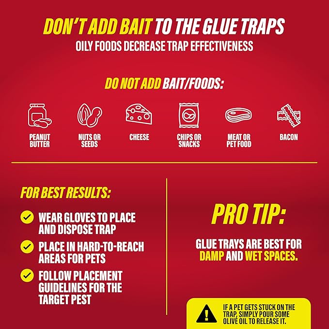 Catchmaster Rat Snake and Mouse Traps 12Pk Large Bulk Glue Rat Traps for Home Adhesive Plastic Tray for Inside House Snake Mice &amp Spider Catcher Pest Control for House &amp Garage