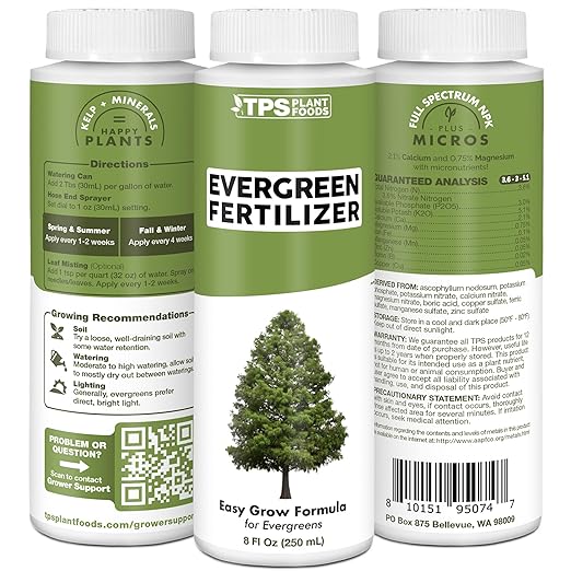 Evergreen Tree Fertilizer – Liquid Plant Food for Rich Green Needles Stronger Roots &amp Healthy Year-Round Growth 32 oz