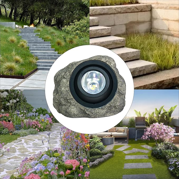 Solar Spotlight – Garden Stone LED Outdoor Spot LightSolar Powered Rock Lamp Warm Glow Illumination Weather-Resistant Build Easy Placement Eco-Friendly Energy Saving |Solar Lighting