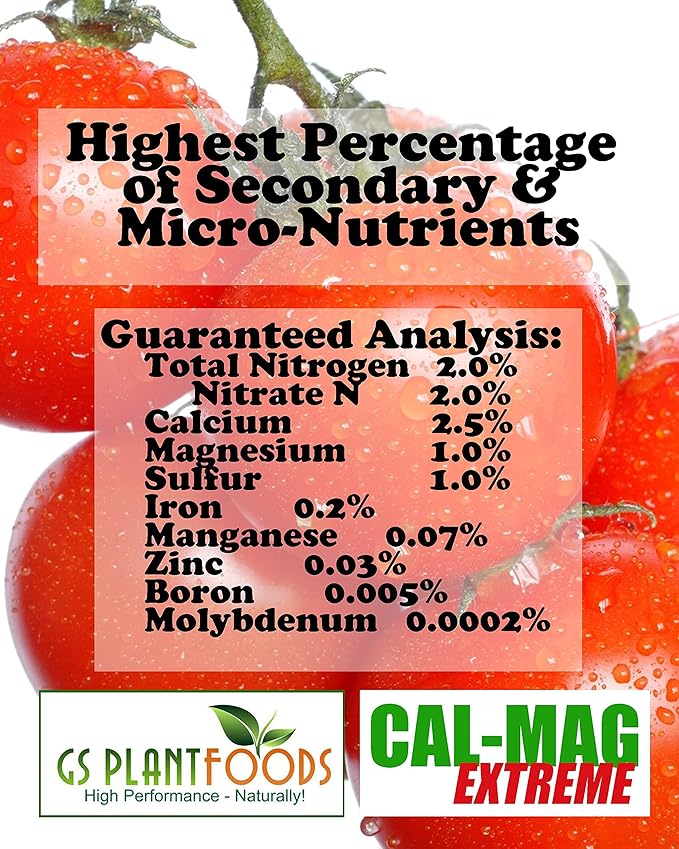 GS Plant Foods Cal-Mag Extreme Liquid 1 Quart Fertilizer with Calcium Magnesium Iron and Sulfur Supplement Corrects Secondary Nutrient &amp Trace Element Deficiencies N-P-K of 2-0-0