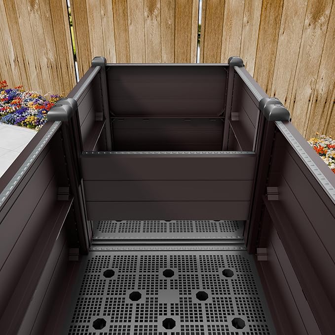 Raised Garden Bed with Legs Outdoor Planter Boxes &amp Rectangular Planter Elevated Above Ground Garden Bed Plastic Flower Pot for Patio Yard 23.62 × 11.81 × 22.44