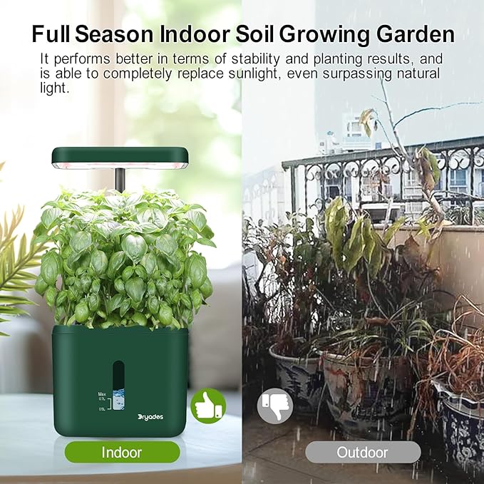 2-Pack Indoor Planting System Smart Soil Growing Kit with 17-W LED Grow Light Automatic Timed Watering Planters Gift for Friends/Women (No Seeds&ampSoil)