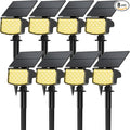 8 Pack Solar Spot Lights Outdoor 2-in-1 Solar Lights Outdoor Waterproof IP65 Solar Powered Landscape Spotlights 3 Modes for Yard Garden Pathway Driveway Tree(Warm White)