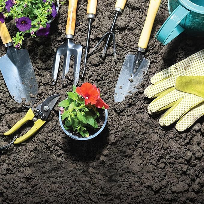 Garden Tools Set 9 Piece Gardening Kit Carbon Steel Garden Hand Tools with Wood Handle Including Pruning Shears Trowel Gloves Storage Bag Gardening Gifts for Women Men