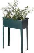 Gardenised Green Freestanding Raised Garden Bed Rectangular Flower PlanterQI003908G