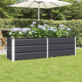 Outdoor Metal Raised Garden Bed Steel Planter Box for Gardening Vegetables Fruits Flowers Easy Assembly 62.99 x 15.75 x 17.72 in Anthracite -581
