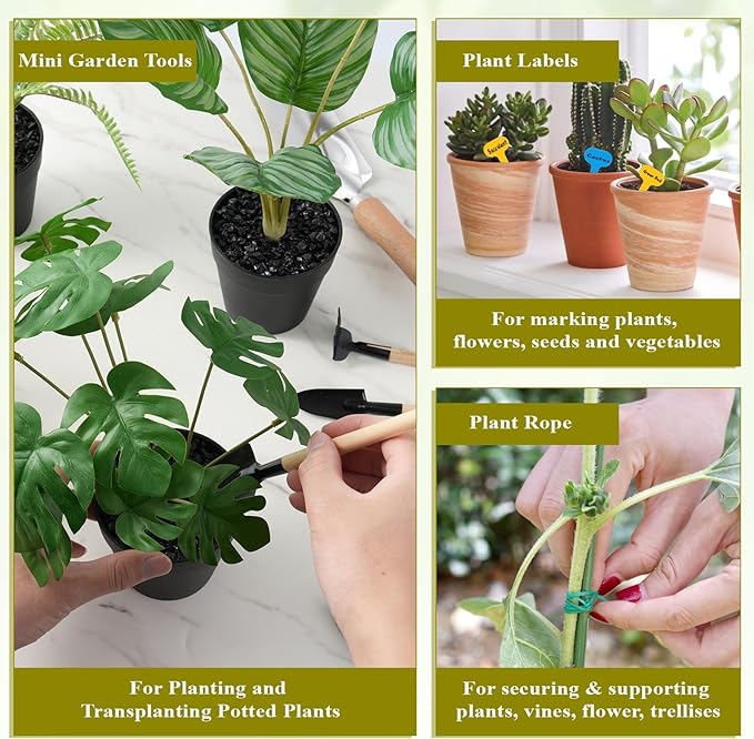15-Piece Garden Tool Set for Women Heavy Duty Gardening Kit with Floral Garden Bag Steel Garden Hand Tools Plant Labels Gloves Gardening Gift Basket for Men Gardeners Plant Lovers Green