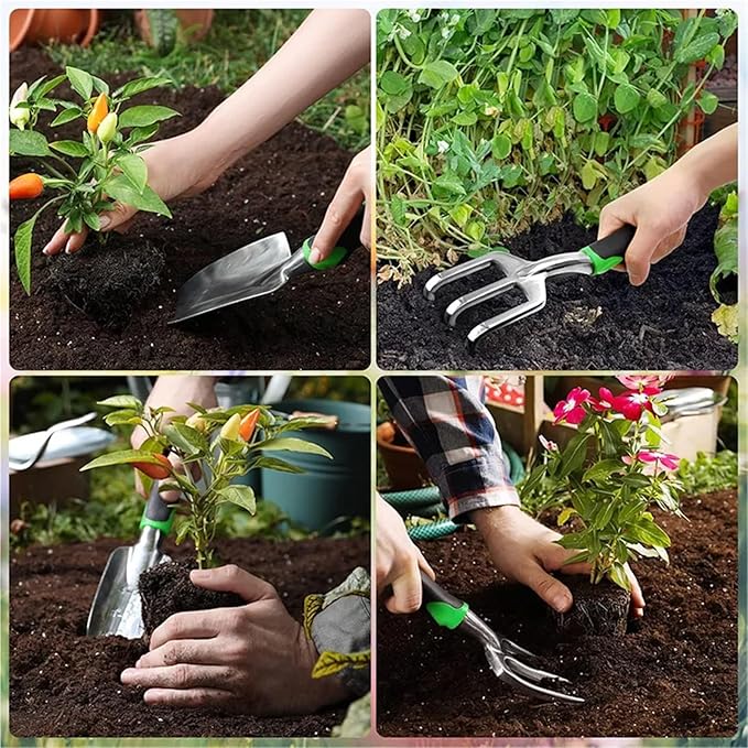 Gardening Tools Heavy Duty Gardening Hand Tools Garden Tool Set Ideal Gardening Gifts for Women Mom Men(Orange 3PCS)