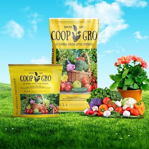 Coop Gro Organic Chicken Manure Fertilizer 25 lb. Bag. All-Natural Plant Food for Vegetable Gardens Flower Beds Indoor Plants &amp Shrubs. Pelleted Fruit Tree Fertilizer