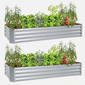 porayhut 6'x3' Raised Garden Bed Pack of 2Kit Easy Set-up Planter Box for Vegetable FruitMetal Galvanized Large Size Raised Bed
