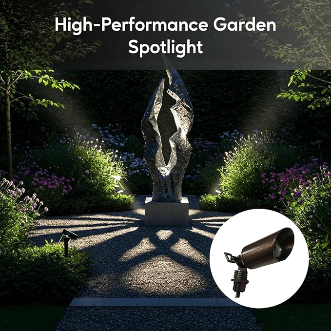 Ironsmith Lighting Products Adjustable Spot Light with Bronze Finish Lighting Fixture Solid Brass Construction Bi-Pin G4 Socket Spike Mount and LED Included