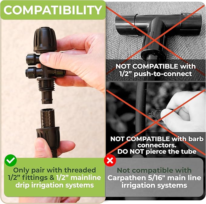 Carpathen 50 FT 1/2 Irrigation Tubing Mainline - Drip Irrigation Tubing Perfect for Push-To-Connect Garden Irrigation System or as Blank Distribution Hose for Any Gardening Project