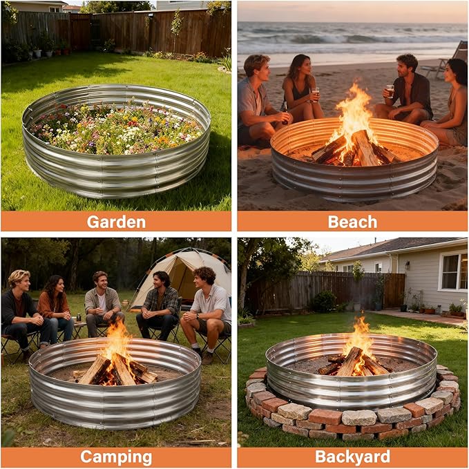 TATAANTY Galvanized Steel Planter Raised Bed - 12 Inch Raised Height 5FT (60 Inch) Large Portable Heavy Duty for Outdoor Backyard Patio &amp Camping