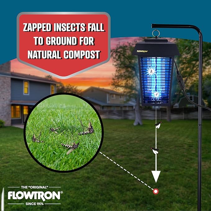 Flowtron Bug Zapper 1 Acre of Outdoor Coverage with Powerful 40W Bulb &amp 5600V Instant Killing Grid Electric Insect Fly &amp Mosquito Zapper Made in The USA