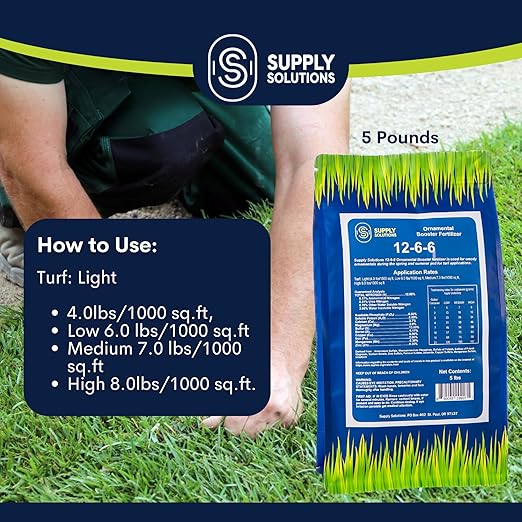 Supply Solutions 12-6-6 Ornamental Booster Fertilizer - Plant Food Topdress on Foliage Nurseries and Landscapes - Controlled Release NPK Plant Fertilizer with Macro and Micro Nutrients (5lbs)
