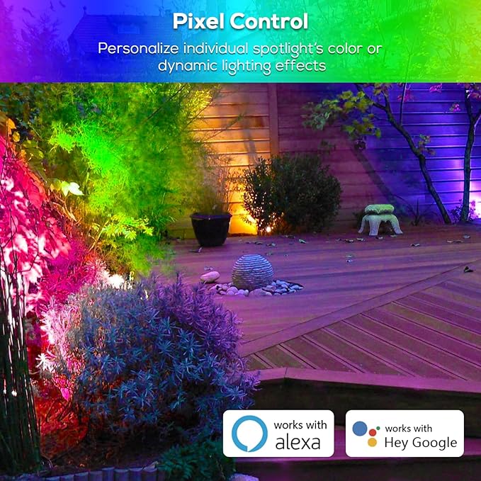 ZYAN 8 Pack Smart Landscape Lights Color Changing Landscape Spotlights App Control &amp Remote Control Compatible with Alexa