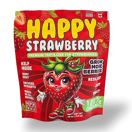Happy Strawberry Fertilizer by Happy Nutrients Organic Premium Fertilizer for Strawberries &amp All Berries 12 oz (0.34 kg)