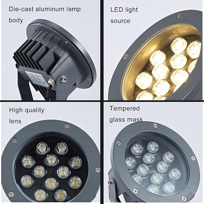 RGB Floodlight Projector - LED Outdoor Spotlight AC85-265V Villa Garden Courtyard LED Lighting Outdoor IP65 Waterproof 180° Rotatable Head Hotel Courtyard Flag Light(6W(AC85-265V))