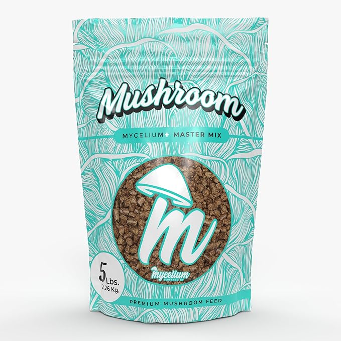 Mycelium Plus Master Mix Premium Mushroom Spawn I Organic Feed Mushroom Growing Kit I Indoor Cultivation for Starter &amp Pro Home Growers I Non-GMO &amp Sourced from Local USA Farms 5lbs