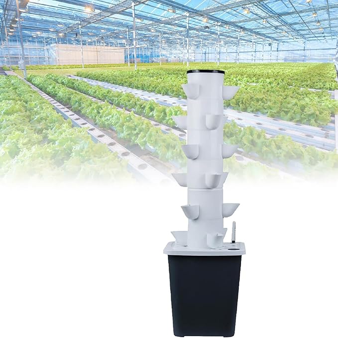Vertical Hydroponics Growing System 30 Pots Tower Plant Germination Kits Indoor Garden for Herbs Vegetables Hydroponic Lover Gift(30holes)