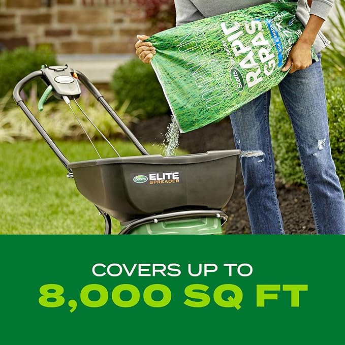 Scotts Turf Builder Rapid Grass Sun and Shade Mix Combination Grass Seed and Fertilizer Grows Green Grass in Just Weeks 16 lbs.