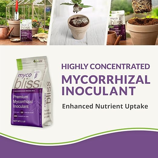 Myco Bliss Granular (2lbs) - Mycorrhizal Fungi for Plants - 5 Strain Mycorrhizal Inoculant with 1000 Propagules Per Gram - Highly Concentrated Mycorrhizae for Plants Potting Soil &amp Garden Soil