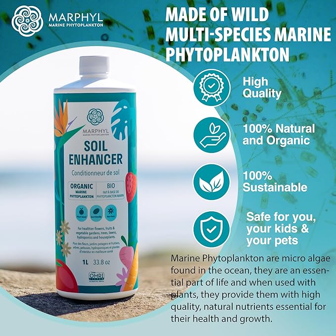 MARPHYL All-Purpose Plant Food – Organic Nutrient-Rich Fertilizer &amp Soil Enhancer for Indoor &amp Outdoor Flowers Vegetables Succulents Bamboo &amp Hydroponics