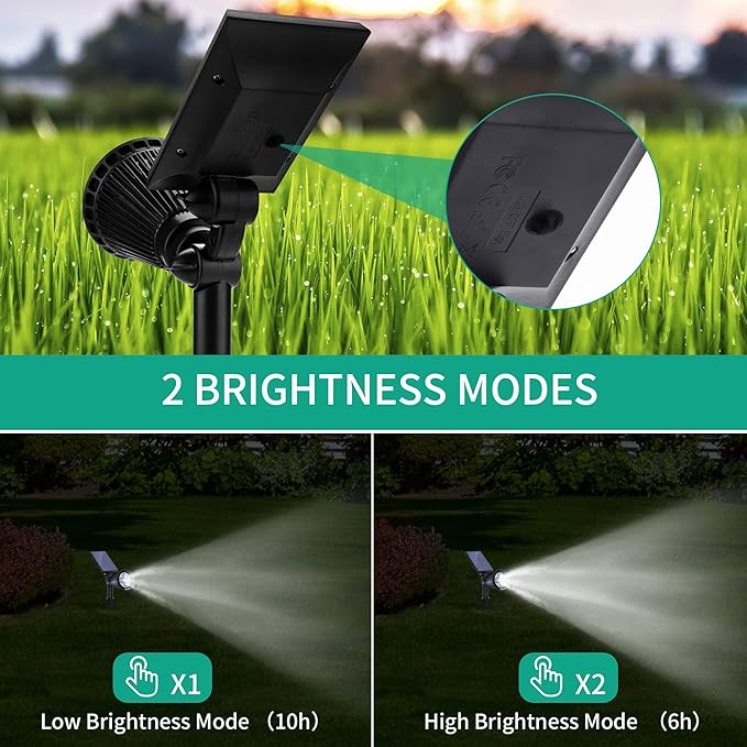 Nekteck Solar Lights 2-in-1 Solar Spot Lights Outdoor Waterproof Solar Powered Landscape Spotlights Bright and Dark Sensing Auto On/Off for Yard Pathway Garden Driveway (6 Pack Warm White)