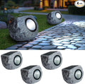 4 Pack Solar Garden Rock Lights Outdoor 20 LM Bright White Spotlights with Auto On/Off IP65 Waterproof 6000K Led Solar Powerd Landscape Stone Lights for Pathway Walkway Yard Patio