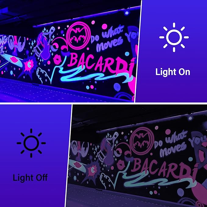 12W Black Lights for Glow PartyPurple LED Landscape Spot Lighting for Yard Garden Poster Bar Decoration2Pack