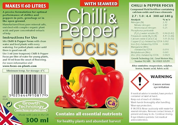 Growth Technology 05-210-105 Focus 300ml Chilli Fertilizer