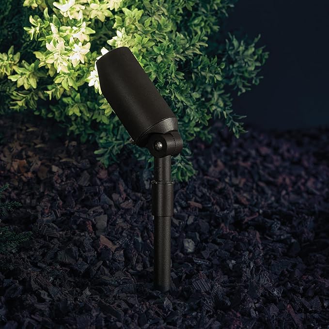 Kichler 6 Mini Outdoor Accent Light in Textured Architectural Bronze 12V LED Adjustable Spotlight (6 L x 2.5 H) 15384AZTBrown