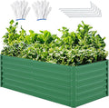 YITAHOME 6x3x2ft Outdoor Raised Garden Bed Kit Large Metal Patio Planter Box with Gloves Support Rod for Plants Vegetables Flowers Green