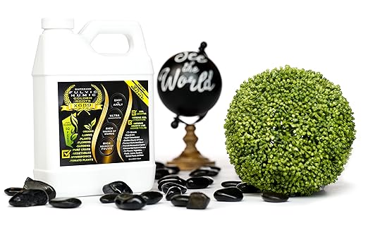 Humic Acid &amp Fulvic Acid Liquid Concentrate - 10000 sq ft - Organic Plant Food Enhancer for Lawn Plants Turf Grass &amp Garden Soil