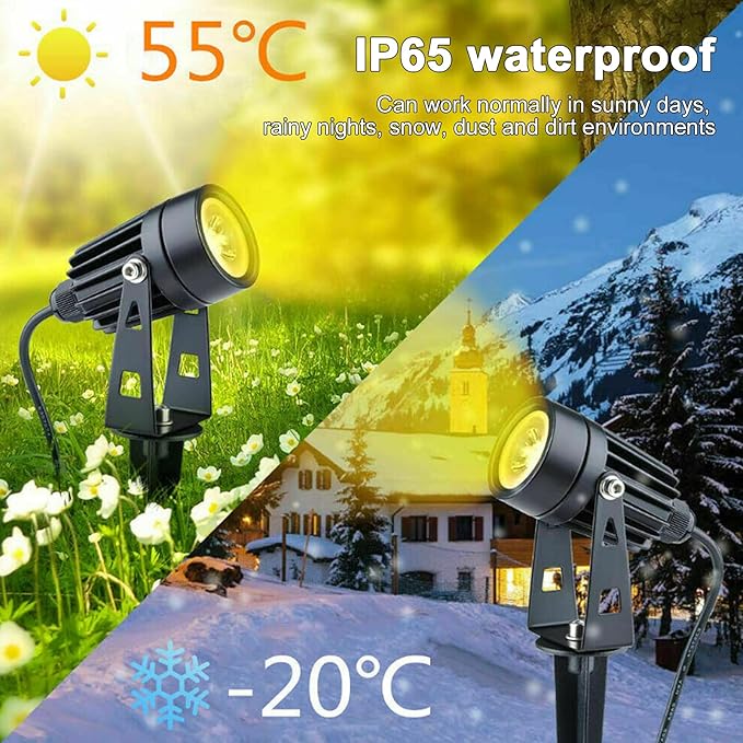 Garden Spotlight IP65 Waterproof Garden Light Weather Resistance 8Pcs Warm Light Landscape Lamp for for Courtyards for Parks for Villas for Flower Bed(#1)