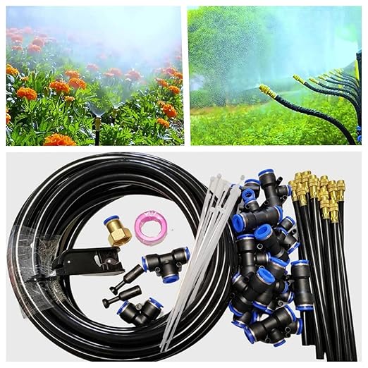 360 Curved Garden Automatic Irrigation System Automatic Drip Irrigation Kits Universal Spray Kit for Garden Plant Watering System (65.6 FT)