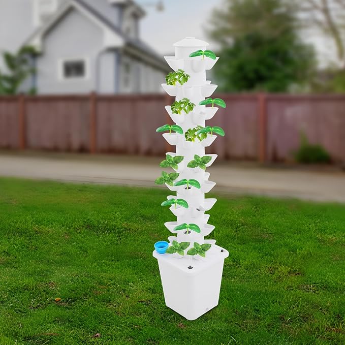 45-Pod Hydroponic MechanismHydroponic Tower Growing SystemVertical Growing System KitGarden Tower with 20L TankIndoor Farming Garden Planter for Home Apartment