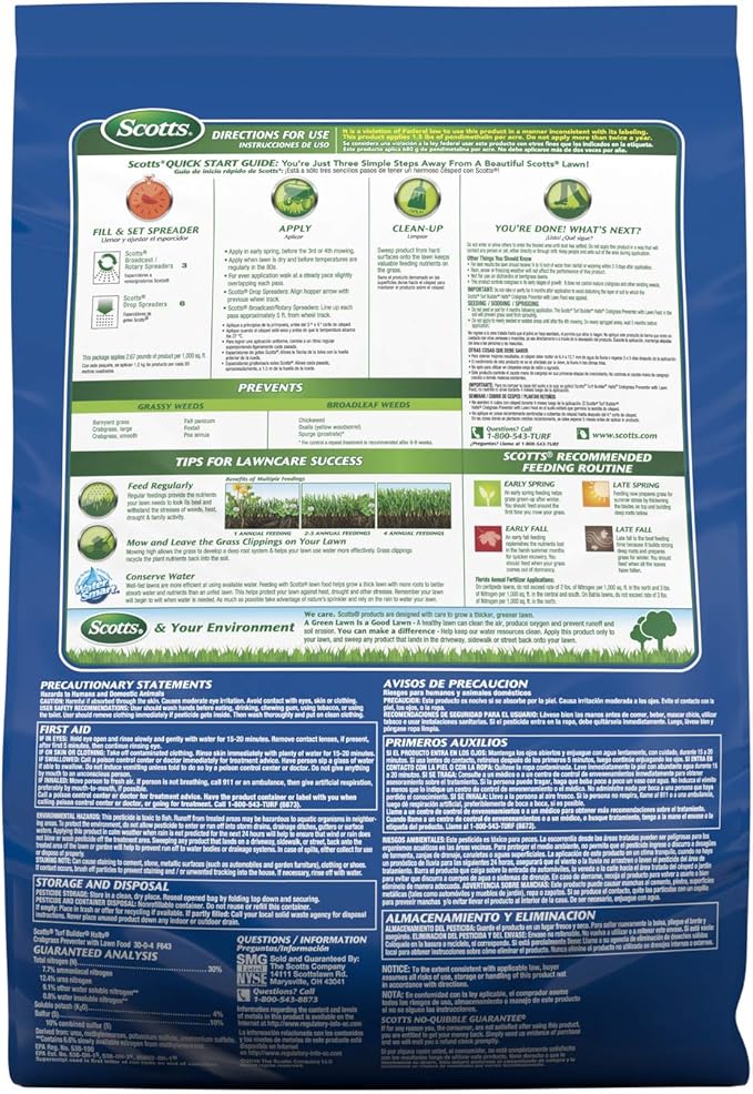 Scotts Turf Builder Halts Crabgrass Preventer with Lawn Food - Pre-Emergent Weed Killer Lawn Fertilizer 15000 sq. ft. 40.05 lbs. (2-Pack)