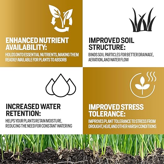 1 Gallon 20% Humic Acid for Lawn - Covers 20000 sq ft Humic20 Soil Amendments Ideal Soil Conditioner for Lawns Promotes Aeration &amp Better Structure for Stronger Roots &amp Healthy Grass Growt