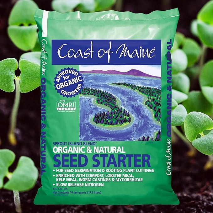 Coast of Maine 16qt (Pack of 8) Sprout Island Blend Organic &amp Natural Seed Starter for Seed Germination &amp Root Plant Cuttings