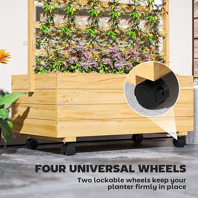 Raised Garden Planter Outdoor Garden Raised Bed Vegetable Flower Planter Raised Stand for Garden Grow Your Own Herb GardenRaised Garden Bed Outdoor Planter Box &amp Plant Stand with Climbing Rack