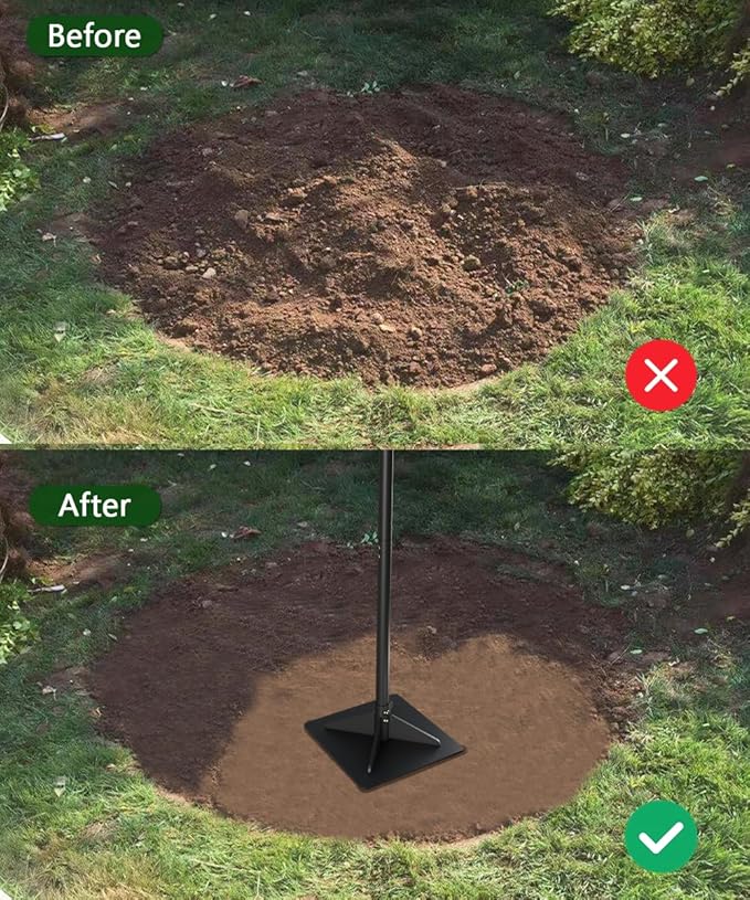 Thickened Garden Steel Tamper with 47 inch Adjustable Handle &amp Rubber Grip 10x10 Heavy Duty Soil Tamper Tool for Ground &amp Gravel Leveling Steel Dirt Compactor for Yard Sand Driveway